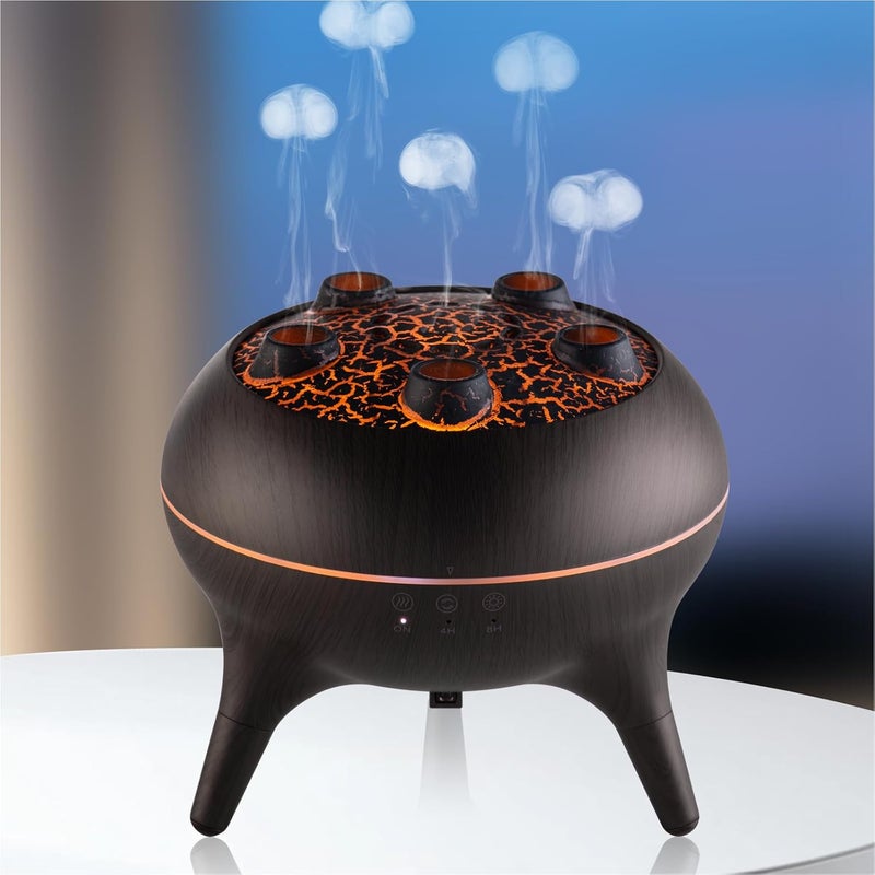BLOIMP Essential Oil Diffuser 250ML,Jellyfish Diffuser Air Humidifiers Sound Pickup Ultrasonic Aromatherapy Diffuser Remote Control 7 Color Lights for Home Bedroom Office Hotel (Brown Color) - Image 1